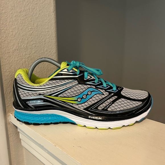 Women's Saucony Guide 9 S10295-1 Gray Blue Neon Running Shoes Sneakers Size 9.5 - Picture 2 of 9